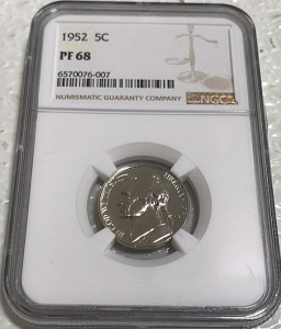 1952 PF68 NGC Gem Proof Jefferson Nickel