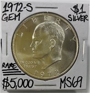 1972-S Rare Gem Silver Ike Dollar