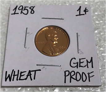 1958 Gem Proof Wheat Copper Penny