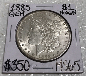 1885 MS65 Gem Morgan Silver Dollar