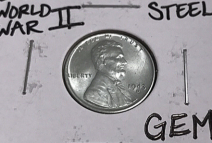 1943-D MS67 World War 2 Steel Wheat Penny
