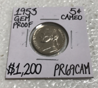1953 PR69CAM Cameo Grm Proof Nickel