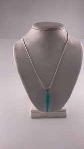 22&rdquo; Turquoise Gemstone Bullet Shaped .925 Necklace