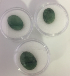 (3) Oval Shaped Emerald Stones