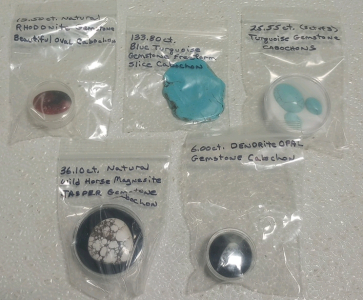 (1) 15.5ct Natural Rhodonite oval Cabochon (1) 133.8 CT Blue Turquoise Gemstone Freeform Slice (3) 25.55ct Turquoise Gemstone Cabochons and more