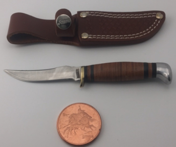 (1) Marbles 3&rdquo; Wood Handle Fixed Blade Knife With Sheath (1) 1OZ Solid .999 Copper Round