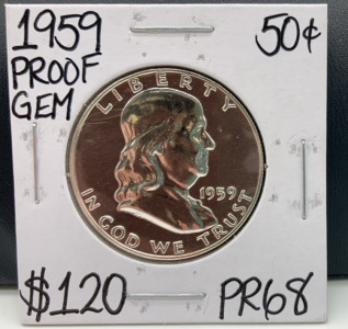 1959 PR68 Gem Proof Franklin 1/2 Dollar