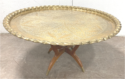 Circular Mid-Century Brass Table