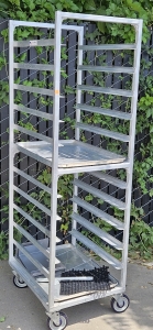 <MB> Utility Cart w/ Stainless Steel Trays