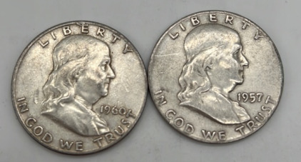 $1 90% Franklin Half Dollars