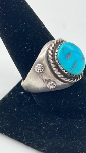 Teal Silver Ring