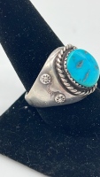 Teal Silver Ring