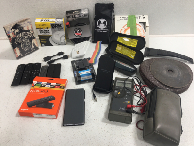 (1)Fluke 70 Series Multimeter (3) Amazon Firetv Stick w/Remote (2) ColdHeat Soldering Guns and lots more!!