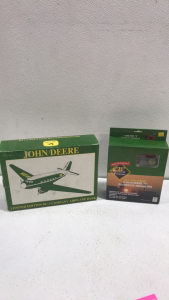 (1) John Deere Limited Edition DC-3 Company Airplane Bank (1) Set Of (6) Jihn Deere Decorative Ornaments