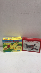 (1) Farm Safety Just 4 Kids Limited Edition Vintage Airplane Bank (1) Farm Safety Just 4 Kids Lockheed Orion Plane Bank