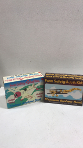 (1) Spec Cast Foam Safety Just For Kids Beechcraft D17 Airplane (1) Spec Cast Foam Safety Just For Kids Stearman Biplane Bank