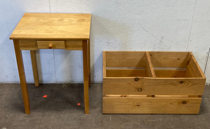 End Table, Wood Crate