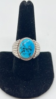 Teal Silver Ring