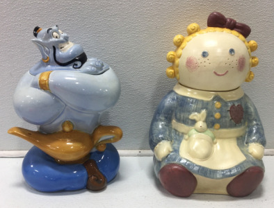 Vintage 1994 Disney Aladdin Blue Genie Cookie Jar
