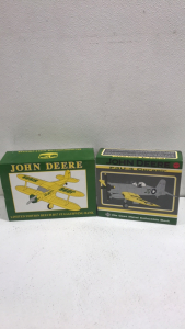 (1) New John Deere Limited Edition Beech 17 Staggerwing Bank (1) New John Deere F4u-4 Corsair Airplane Bank