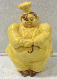 Cookie Jar Chef Pierre Red Wing Yellow Pottery Vintage Collectables 1940s-50&rsquo;s