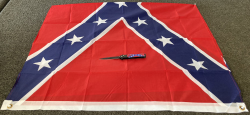 3’x5’ Rebel Flag And Switchblade Knife