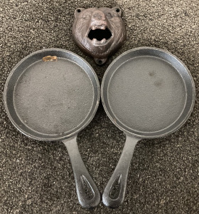 Cast Iron Mini Skillets And Bear Bottle Opener