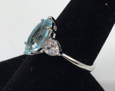 Size 9 Aquamarine Ring