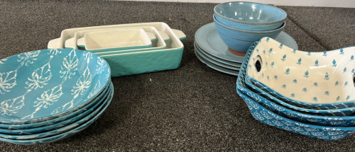 Ceramic Casserole Dishes, Serving Dishes, Plates and Bowls.