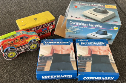 Double Compression Waist Belt, Cool Moisture Humidifier, and Tins