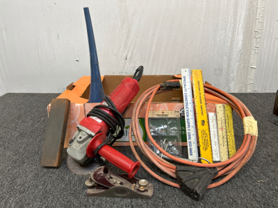 Milwaukee 4-1/2” Sander Grinder, Extension Cord, Rulers and More