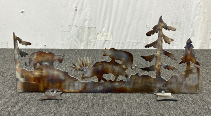 Custom Metal Art “Cougar, Elk and Wolf”