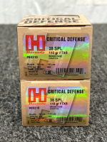 (50) Rnds Of Hornady Critical Defense 38 SPL 110 Gr. FTX - 2