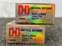 (50) Rnds Of Hornady Critical Defense 9MM Luger 115 Gr. - 2