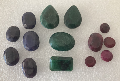 Cut And Faceted Emeralds, Rubies And Sapphires