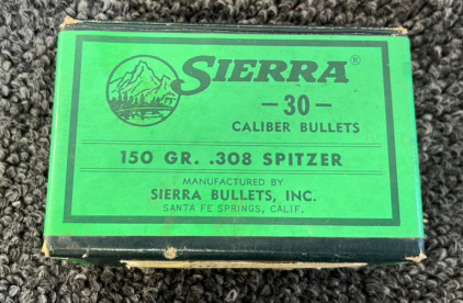 Sierra 30 Caliber Bullets 150gr. .308 Spitzer