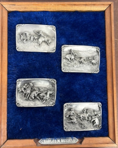 (4) Charles M. Russell Belt Buckles