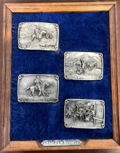 (4) Charles M. Russell Belt Buckles