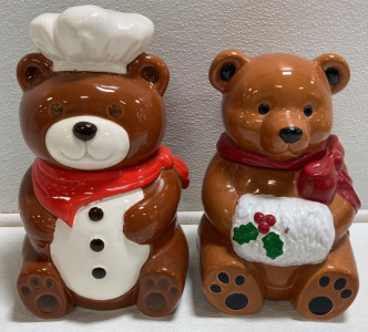 (2) Teddy Bear Cookie Jars