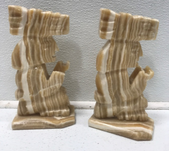 (2) Marble Book Ends