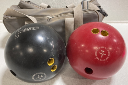 (2) 16lb Bowling Balls w/ Carrying Bag