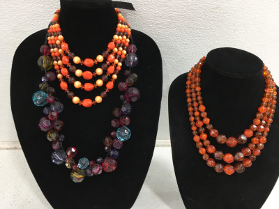 (3) Beautiful Beaded Necklaces