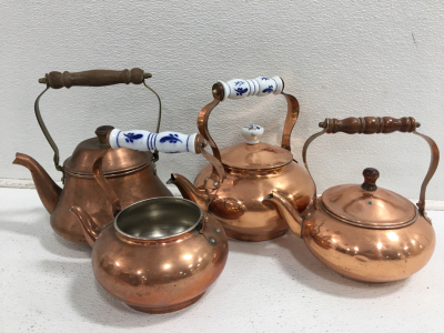 (4) Assorted Teapots