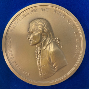 US Treasury Bureau Of The Mint Bronze Medal Thomas Jefferson