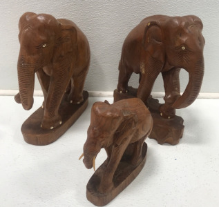 (3) Elephant Statues