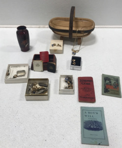 Mini Bibles, Pins, Small Vase, Small Basket, Small Books, Necklace And Matching Earrings And More