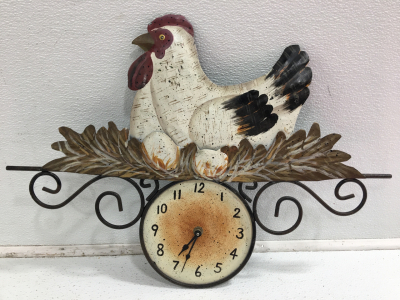 Metal Rooster Clock