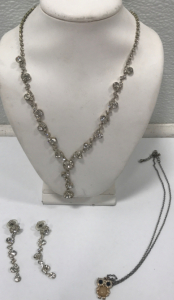 Sparkling Necklace With Matching Earrings, Owl Necklace