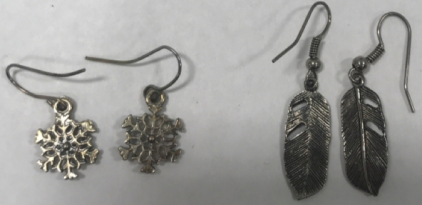 Feather Earrings, Snowflake Earrings