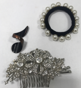 Hair Pin, Swirl Ring, Bead Hair Tie